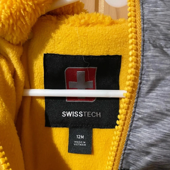 Swiss Tech gray/black puffer jacket size 12 month NWT - Picture 5 of 5